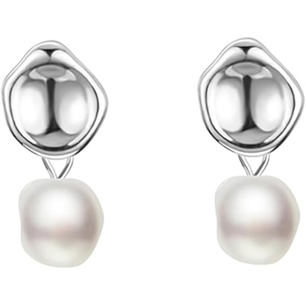 大人気 ピアス　パール　シルバー Amazon.co.jp: PROSILVER 真珠 パールピアス レディース しずく